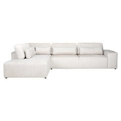 Bank Lund 3-zits + ottoman links cream fusion (Fusion cream 02) - Richmond Interiors