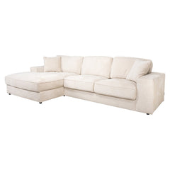 Sofa Santos lounge left + 2,5-seater beige niagara (Niagara 902 beige Chenille) - Richmond Interiors