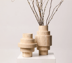 Travertine Agano Vase Set - Mooisa