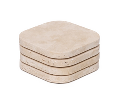 Travertine coaster - organic - set of 4 pieces - Mooisa