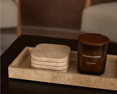 Travertine coaster - organic - set of 4 pieces - Mooisa