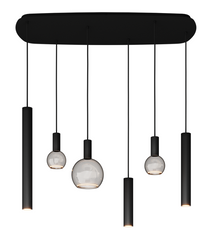 Riva hanglamp deens ovaal 110cm - 6 lampen - Ztahl