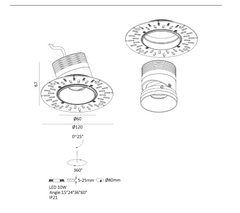 Eleganza adjustable led spot 60mm wit - The Grand Collection