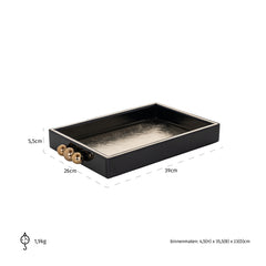 Tray Liv (Black/gold) - Richmond Interiors