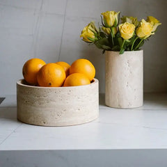 Travertine fruit bowl round Ø24cm - Mooisa