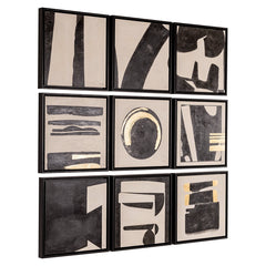 Wall art Gabri black/white (Set of 9) - Richmond Interiors