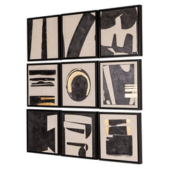 Wall art Gabri black/white (Set of 9) - Richmond Interiors