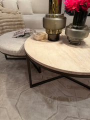 Adara salontafel set van 2 in travertine showroommodel - WR Inspired