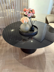 Keramische ronde eettafel 140 cm in Onice Nero Lux