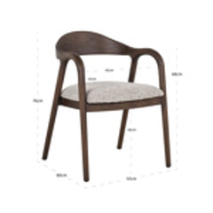 Dining chair Mihara mocca fancy fire retardant - Richmond Interiors