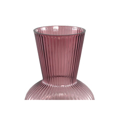 Anouk Purple solid glass vase ribbed round taps