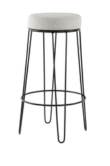 Bar stool ÃƒËœ41x73 cm ALICE bouclÃƒÂ© cream-black