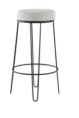 Bar stool ÃƒËœ41x73 cm ALICE bouclÃƒÂ© cream-black