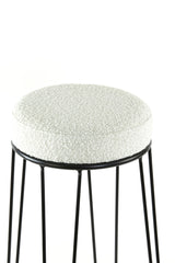 Bar stool ÃƒËœ41x73 cm ALICE bouclÃƒÂ© cream-black