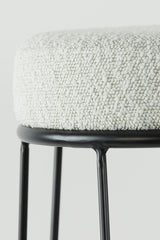 Bar stool ÃƒËœ41x73 cm ALICE bouclÃƒÂ© cream-black