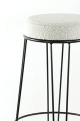 Bar stool ÃƒËœ41x73 cm ALICE bouclÃƒÂ© cream-black