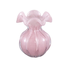 Berlson Pink solid glass vase flower border S