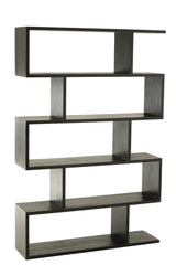 Bookshelf Vertical Slats Mango Wood Matt Black