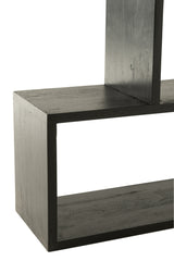 Bookshelf Vertical Slats Mango Wood Matt Black