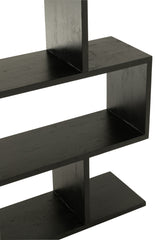 Bookshelf Vertical Slats Mango Wood Matt Black