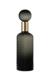 Bottle+Stop Check Glass Decorative Black/Gold Large