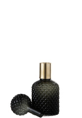 Bottle+Stop Check Decorative Glass Black/Gold Small