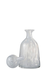 Bottle+Stop Dot Decorative Low Glass Transparent/White Small