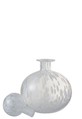 Bottle+Stop Dot Decorative Rond Glass Transparent/White