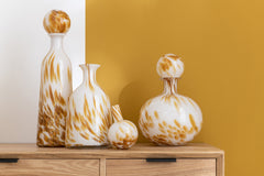 Bottle+Stop Speck Decorative Glass White/Ochre Large