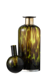 Bottle+Stop Speck Decorative Glass Green/Black/Gold Large