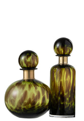 Bottle+Stop Speck Decorative Glass Green/Black/Gold Large
