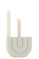 Candle Holder Arc 5Candle Ceramic White