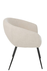 Chair Wales Steel/Foam Ivory