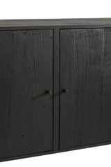 Closet 3 Doors Molly Exotic Wood/Rattan Black