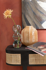 Console Molly Exotic Wood/Rattan Black