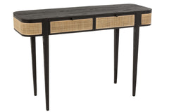 Console Molly Exotic Wood/Rattan Black