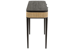 Console Molly Exotic Wood/Rattan Black