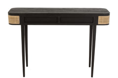 Console Molly Exotic Wood/Rattan Black