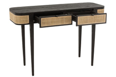 Console Molly Exotic Wood/Rattan Black