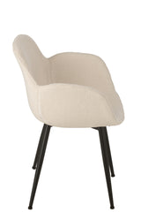 Dinning Chair Fabric/Metal White