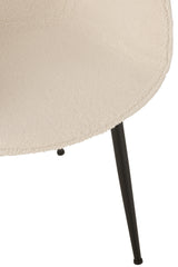 Dinning Chair Fabric/Metal White