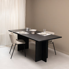 Eettafel Clay 200 x 100cm, kleur zwart eiken