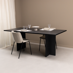 Eettafel Clay 200 x 100cm, kleur zwart eiken