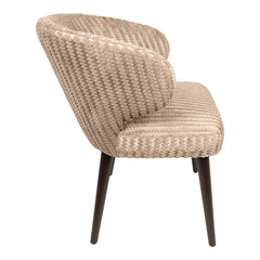 Fiori Beige 09 dining chair dark brown wood legs