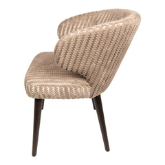 Fiori Beige 09 dining chair dark brown wood legs