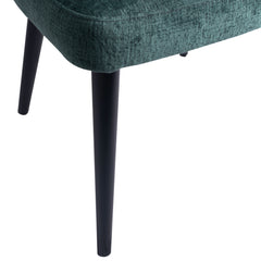 Fiori Petrol 502 dining chair black wood legs