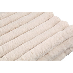 Hadi Cream ribbed fake fur plaid small