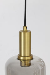 Hanging lamp 5L 66x80 cm LEKAR antique bronze+smoked glass