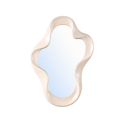 Hannah Cream poly organic shaped mirror shiny L