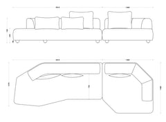 Camille sofa lounge rechts - The Grand Collection